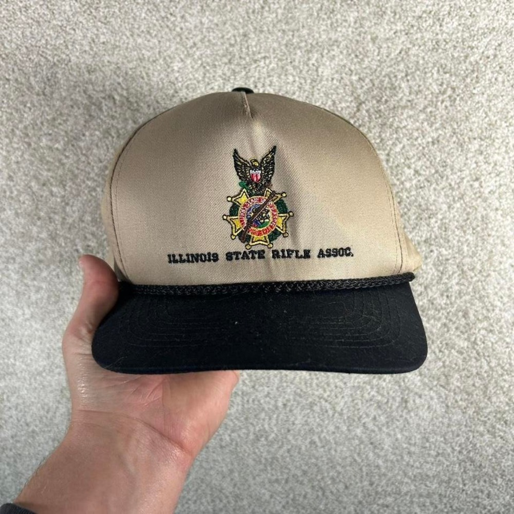 Vintage Illinois state rifle association roped trucker SnapBack hat cap
